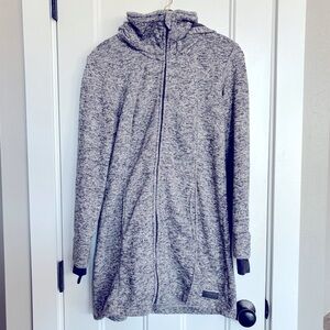Calvin Klein Performance - Long Gray Hooded Zip-Up Cardigan Jacket